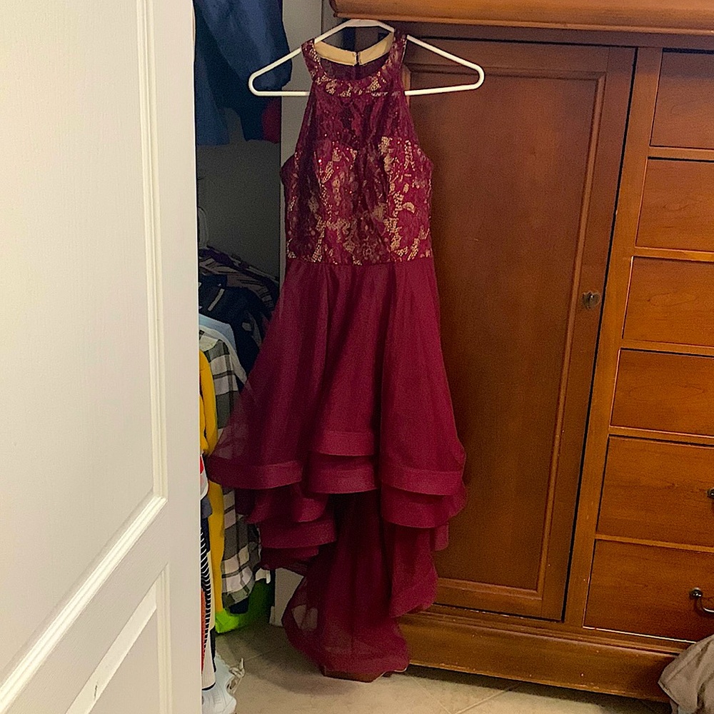 Speechless Burgundy Junior Formal Dress